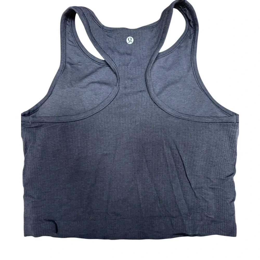 Lululemon Ebb to Street Cropped Racerback Tank Top Black‎ Women's Size 12